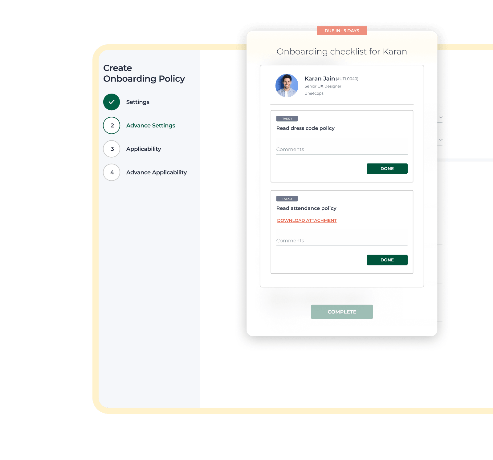 Onboarding checklist